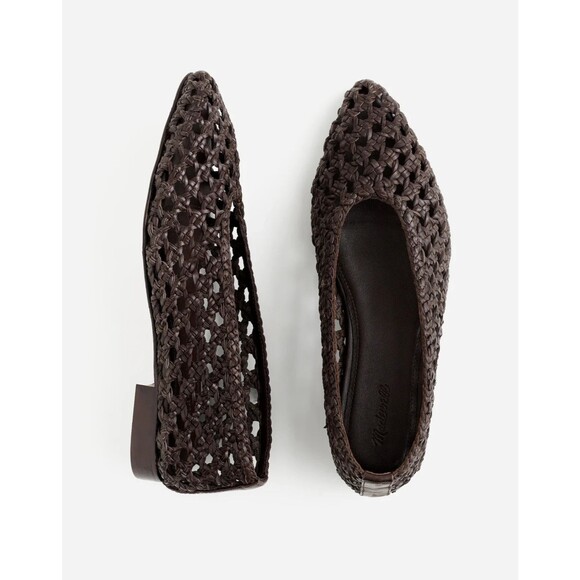 Madewell Shoes - MADEWELL size 10 The Ruth Ballet Flat  Woven Leather NU881 Chocolate Brown NWOB